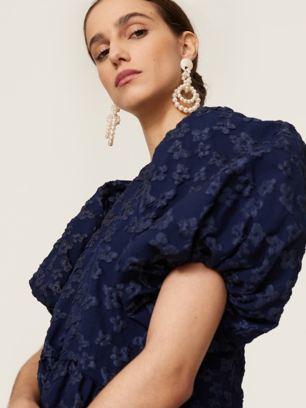 STINE GOYA Liw Jacquard Peplum Blouse - Picture 4 of 7